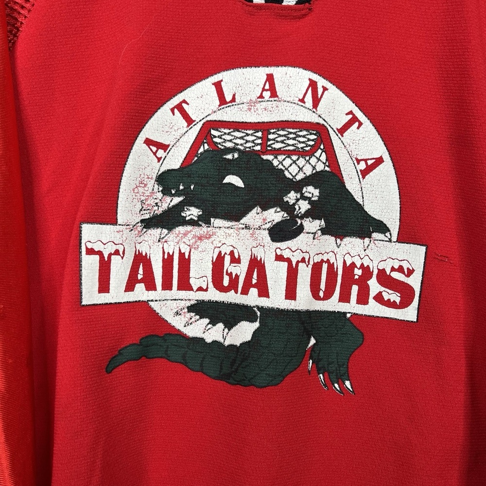 Vintage Athletic Knit AK Atlanta TailGators Large Red Hockey Jersey Distressed - Picture 2 of 14